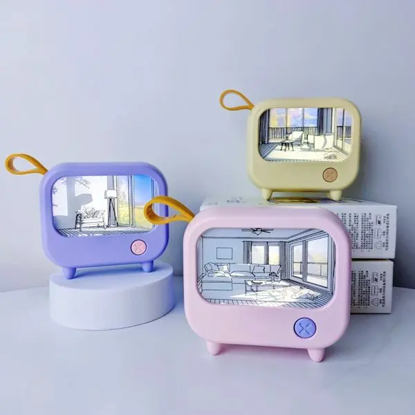 Qiunery LED Night Light Cute TV Painting Design Learning Table Lamp | Birthday Gift